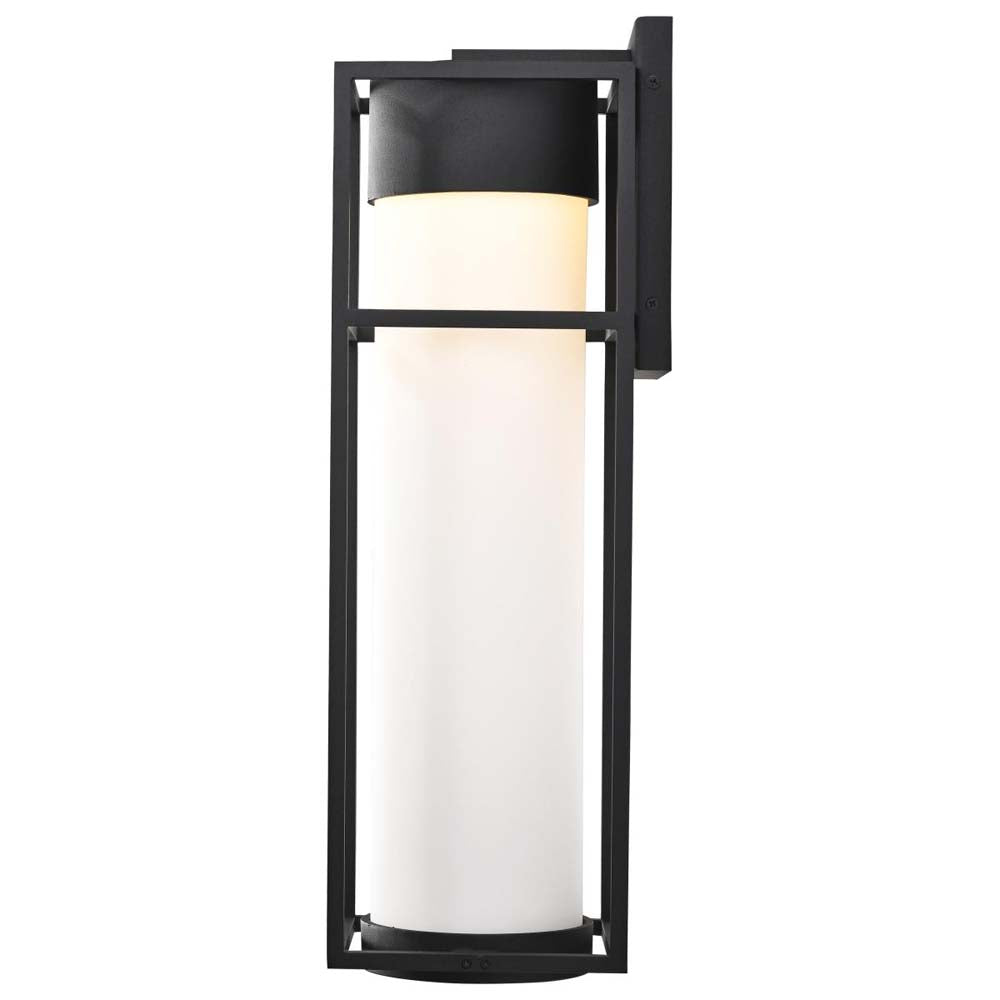 Ledges 10W LED Large Wall Lantern Matte Black w/ White Opal Glass