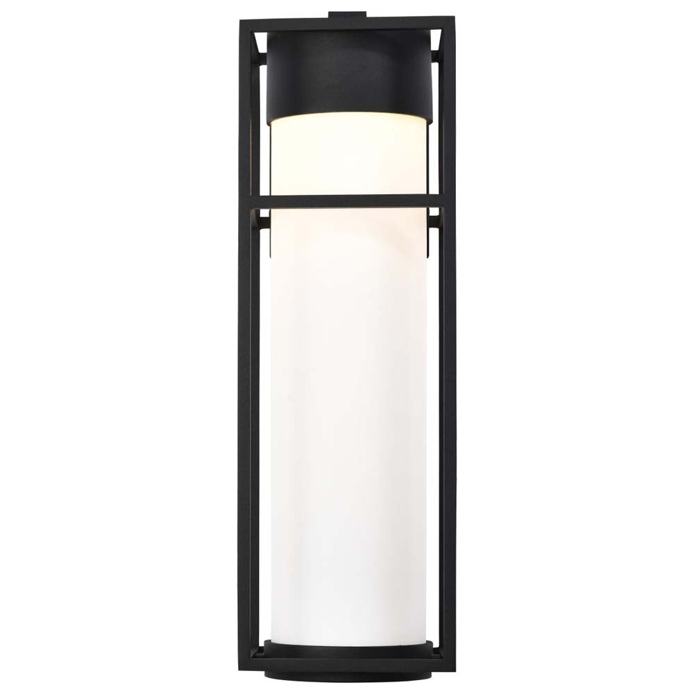 Ledges 10W LED Large Wall Lantern Matte Black w/ White Opal Glass