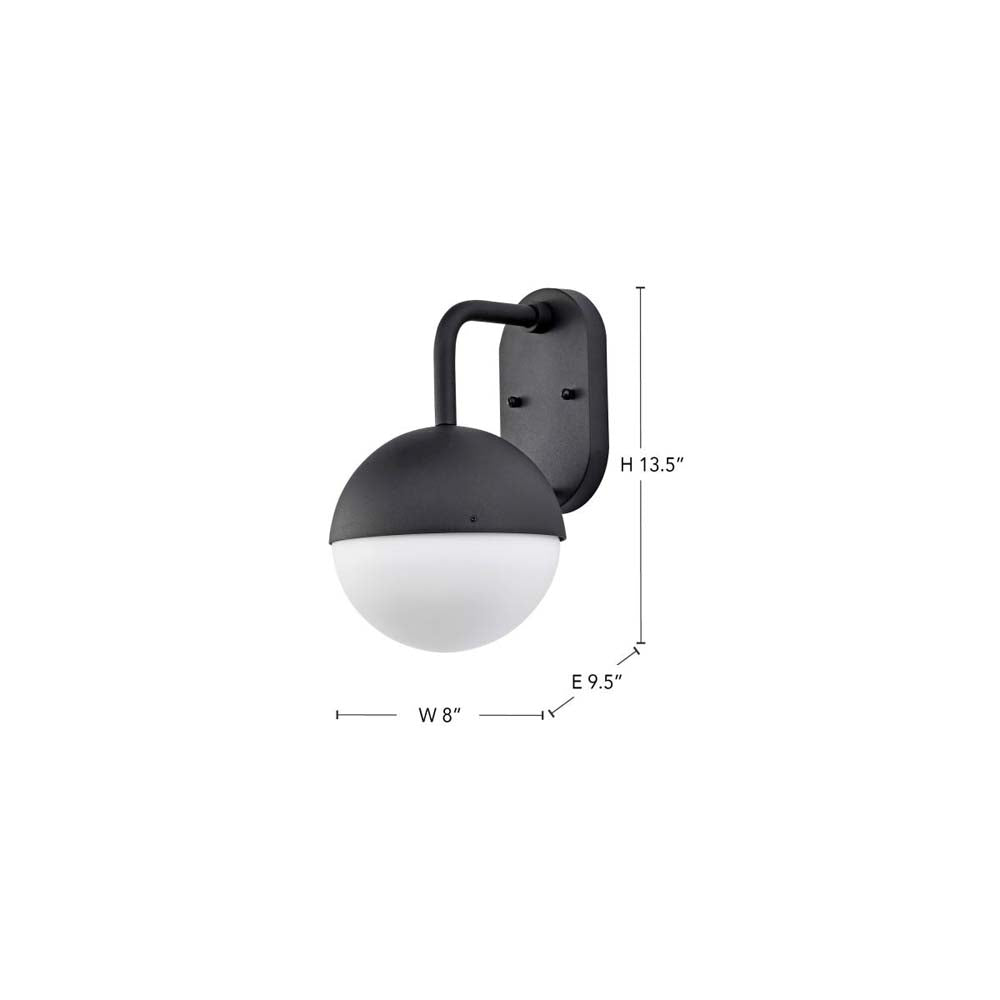 Atmosphere 6W LED Medium Wall Lantern Matte Black w/ White Opal Glass