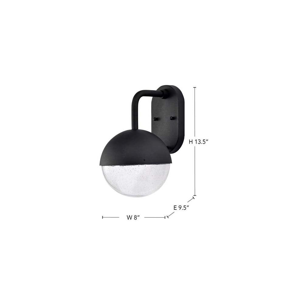 Atmosphere 6W LED Medium Wall Lantern Matte Black w/ Clear Seeded Glass