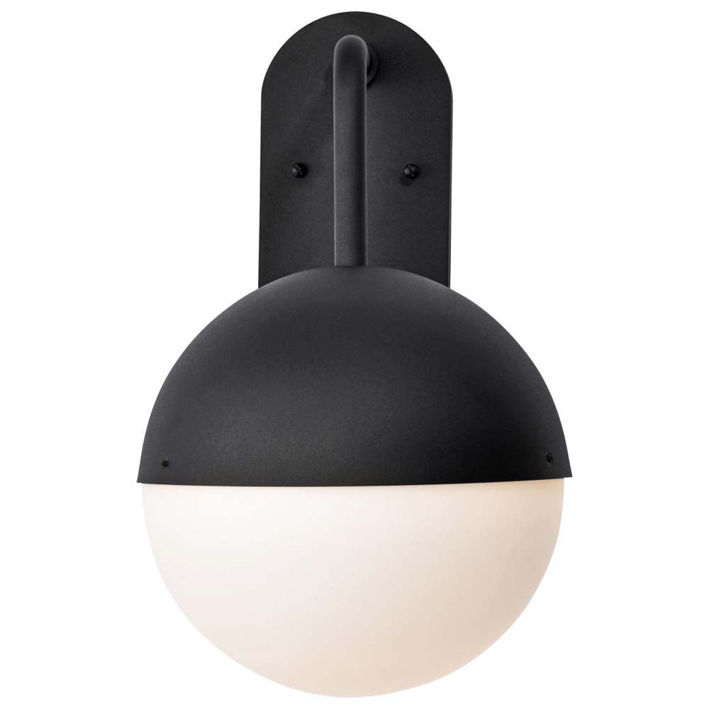 Atmosphere 10W LED Large Wall Lantern Matte Black w/ White Opal Glass