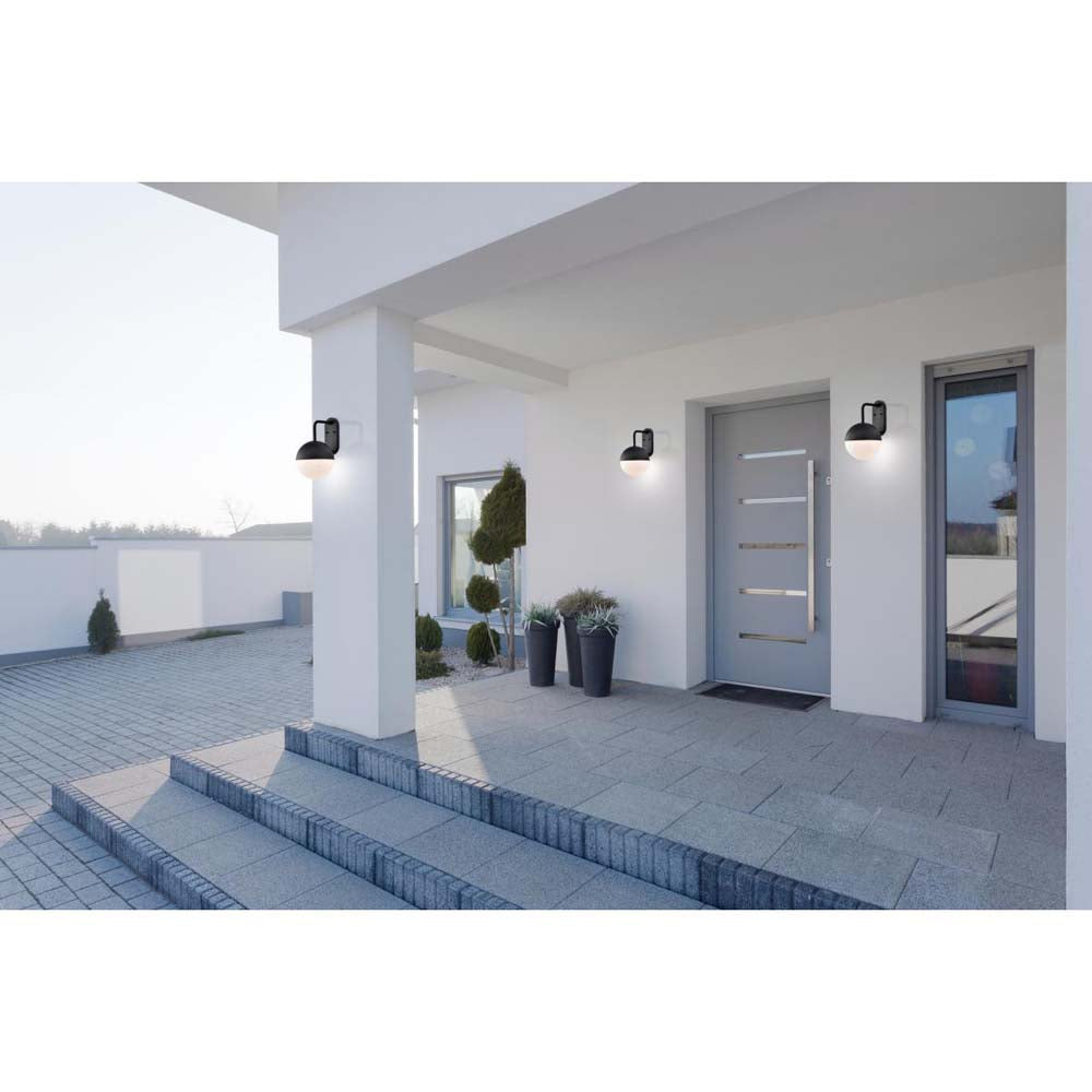 Atmosphere 10W LED Large Wall Lantern Matte Black w/ White Opal Glass