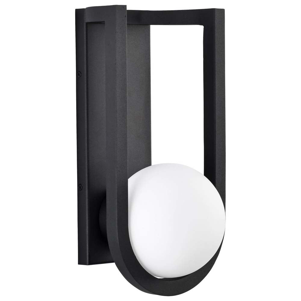 Cradle 6W LED Large Wall Lantern Matte Black w/ White Opal Glass