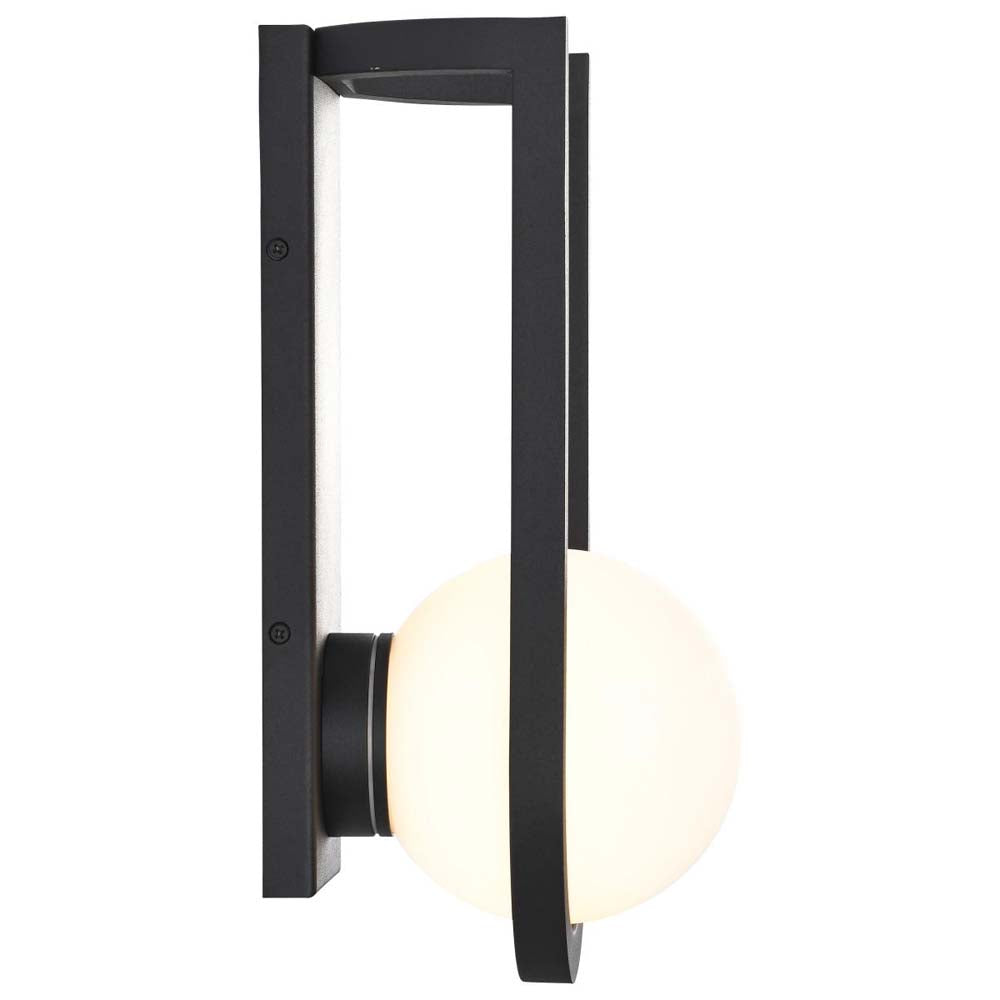 Cradle 6W LED Large Wall Lantern Matte Black w/ White Opal Glass