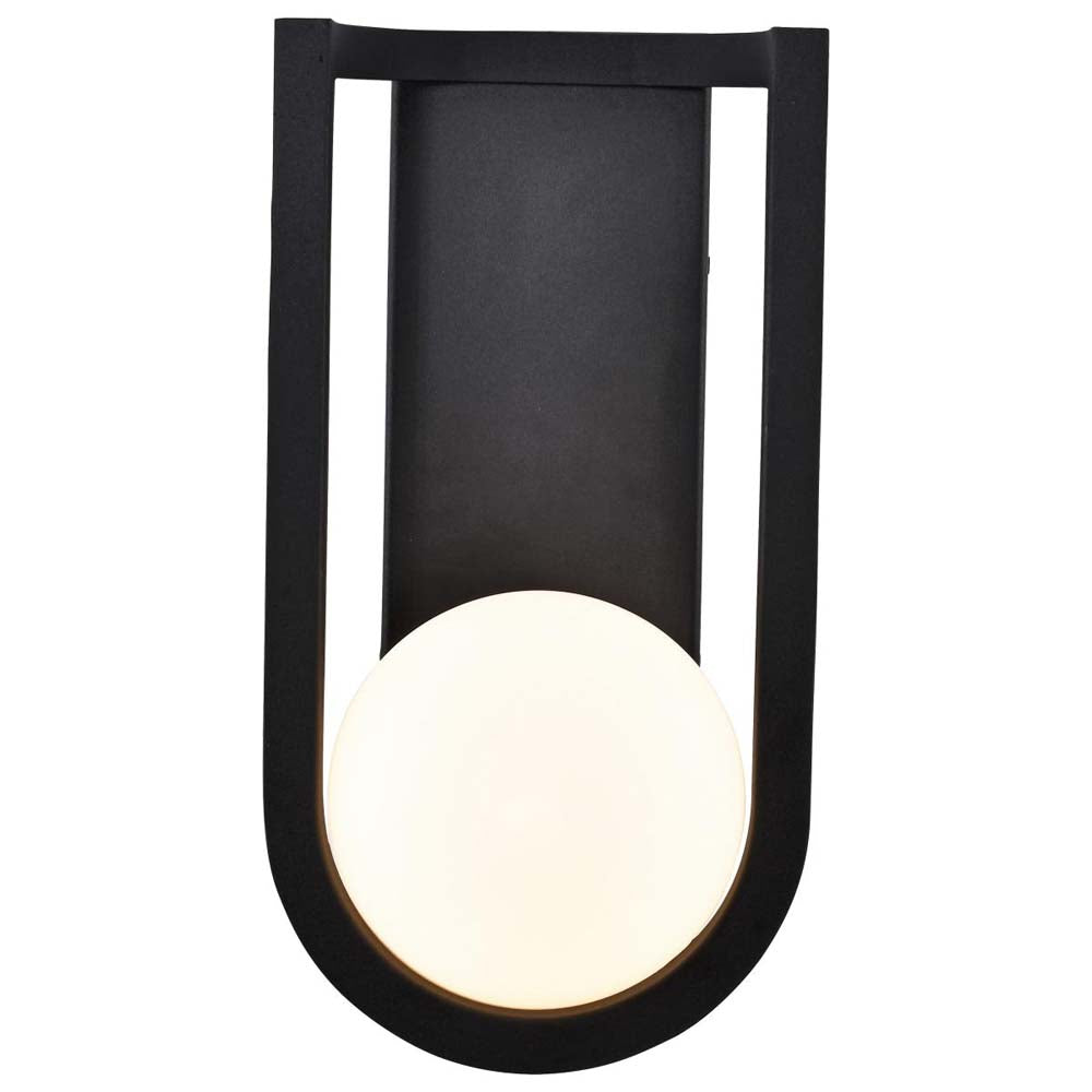 Cradle 6W LED Large Wall Lantern Matte Black w/ White Opal Glass