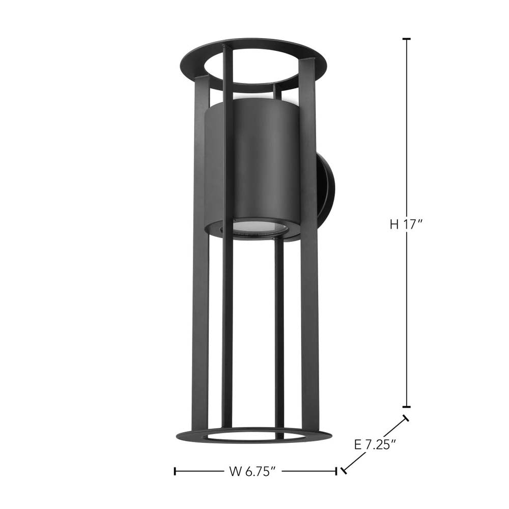 Continuum 15W LED Medium Wall Lantern Matte Black Finish