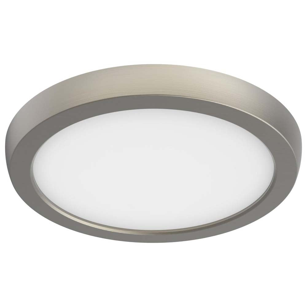 11w 7in. Round LED Flush Mount CCT Selectable with Nickel Finish