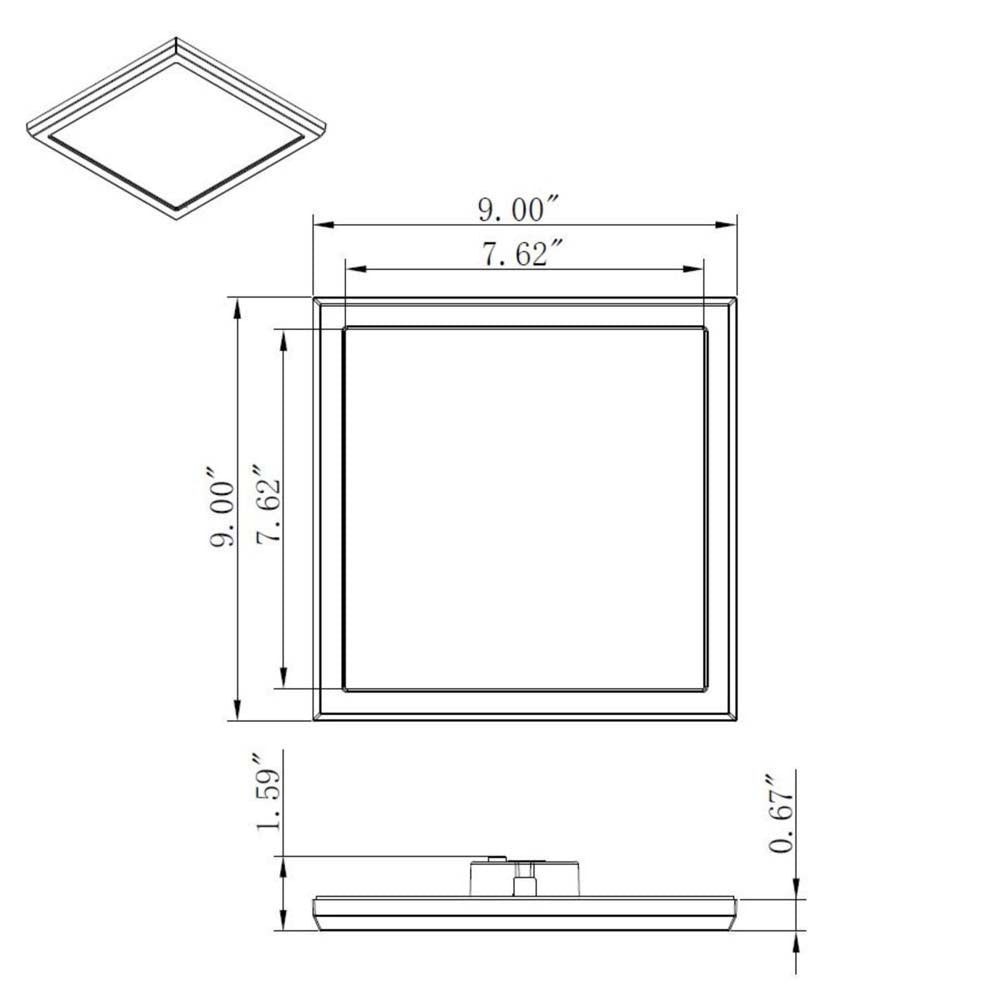 13w 9in. Square LED Flush Mount CCT Selectable with White Finish