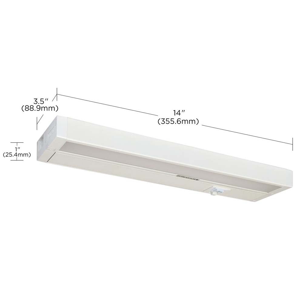 Nuvo 9w 14-in LED White Linkable Under Cabinet Task Light CCT Selectable 120v