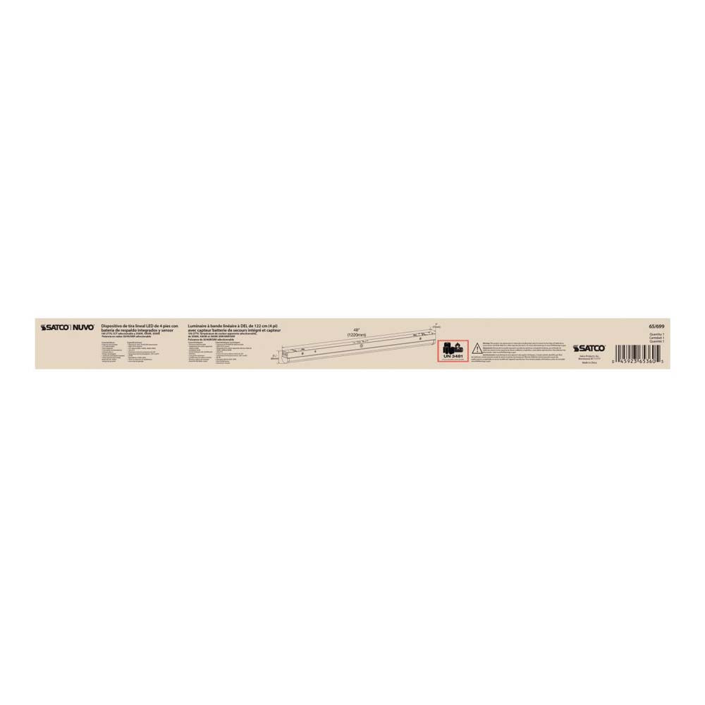 LED 4-ft Linear Strip Light White Finish CCT Tunable 100-277V EM & Sensor