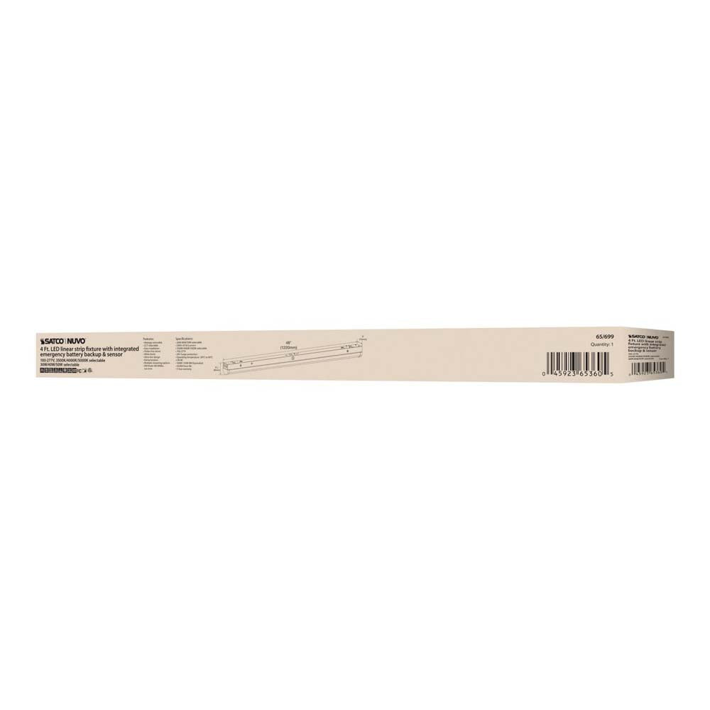 LED 4-ft Linear Strip Light White Finish CCT Tunable 100-277V EM & Sensor
