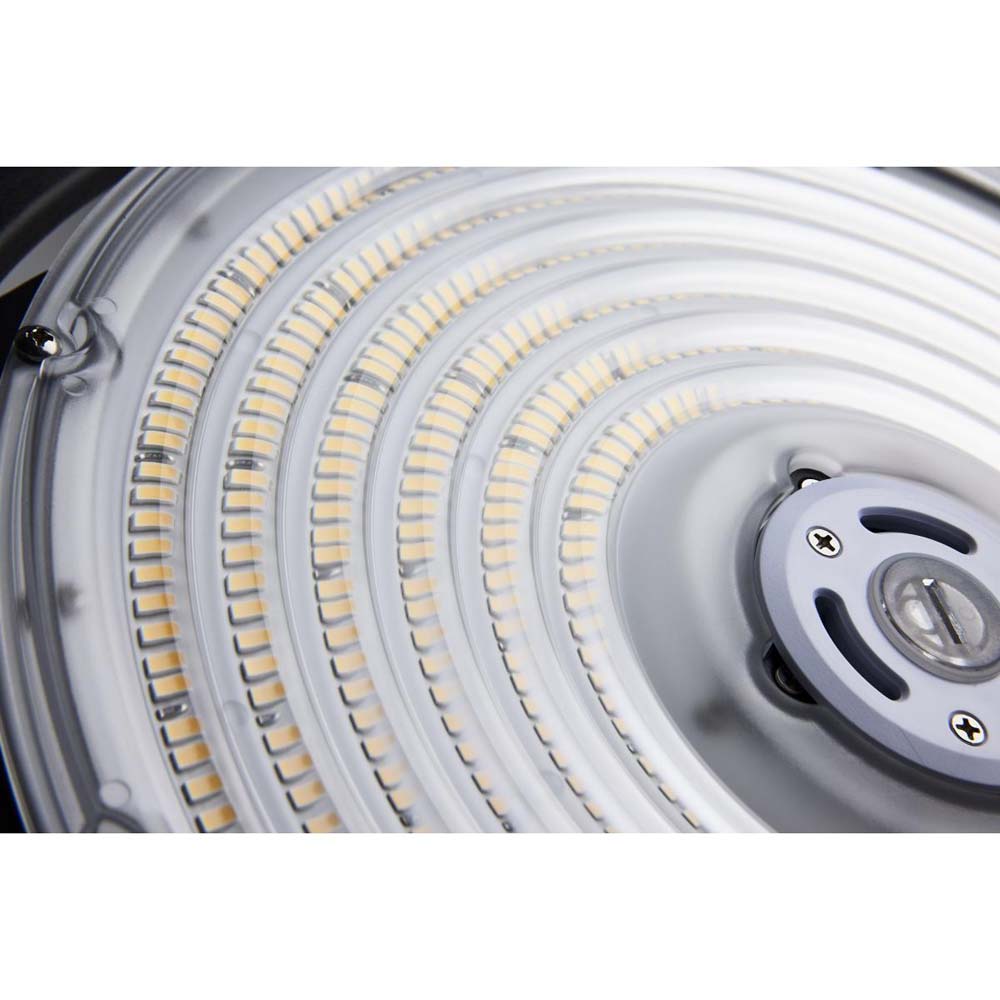 200W UFO LED High Bay 28000 Lumens 4000K 120-277v 0-10V Dimmable Black Finish