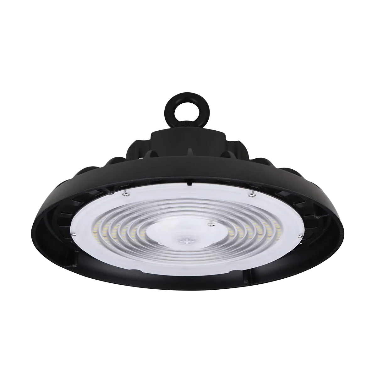 Medinah Power | UFO 100-150W Series Round LED High Bay | Up to 24,000 Lumens | CCT & Wattage Selectable | 120-277v | Black