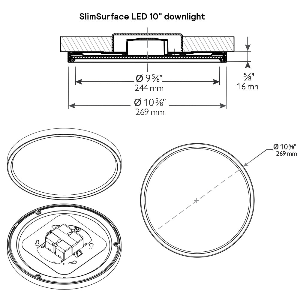 Philips 23W 2700K 10-in Round SlimSurface Dimmable Downlight