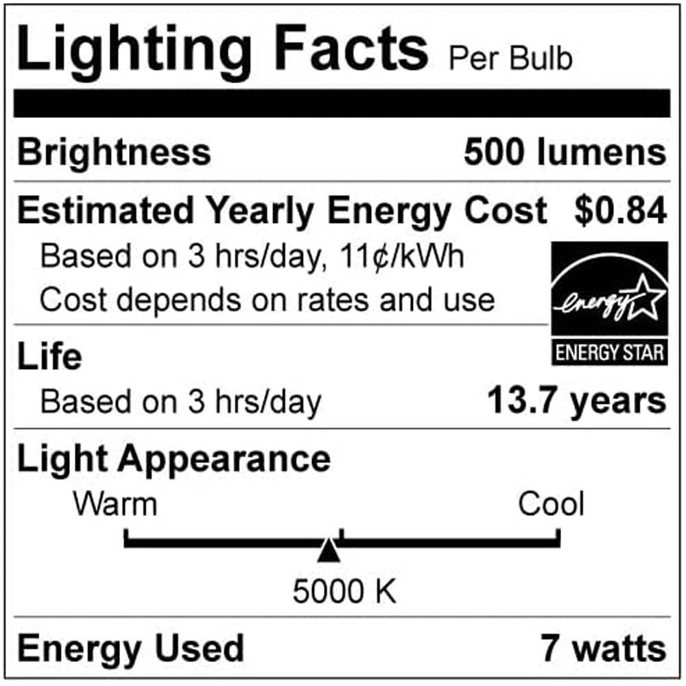 Sunlite LED B11 Clear Chandelier Light Bulb 7w 120v E12 Base 5000K - Daylight