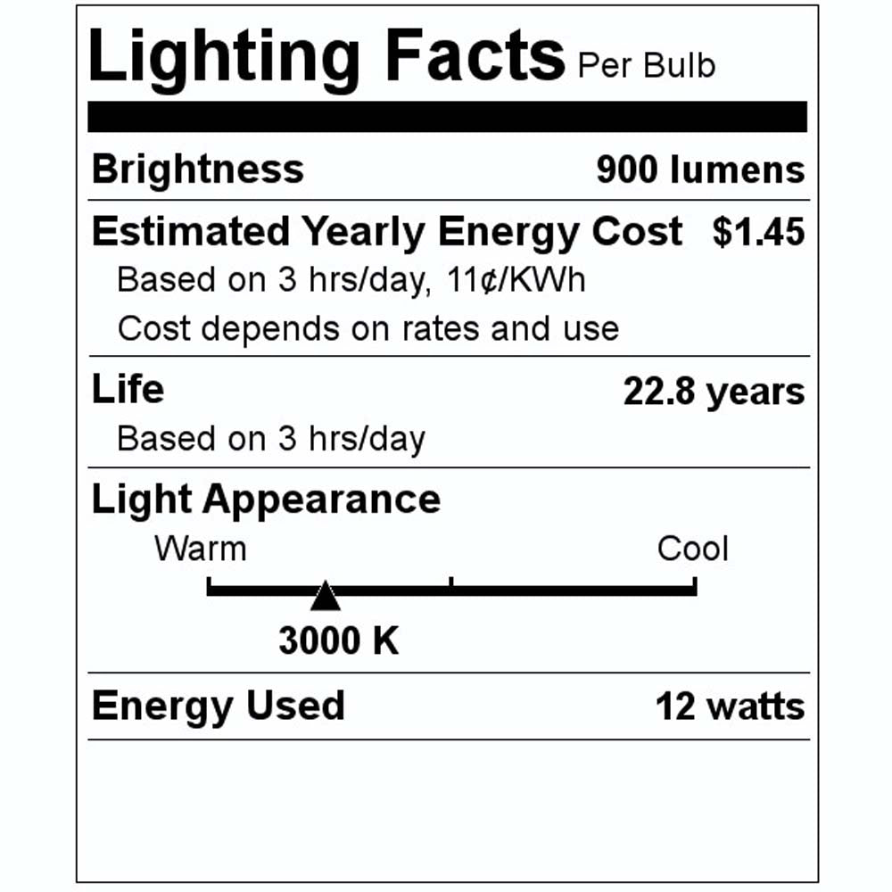 GE 84380 12W PAR30 3000K Flood 40d 900lm Dimmable Low Glare Bulbs