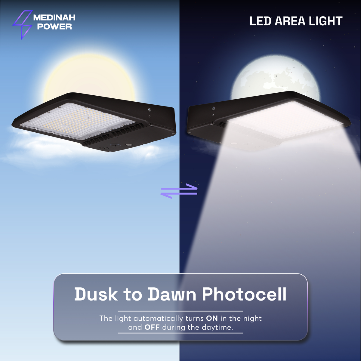 Medinah Power | ARL LED Area Light | 300W | 5000K | Type III | 120-277V | Bronze