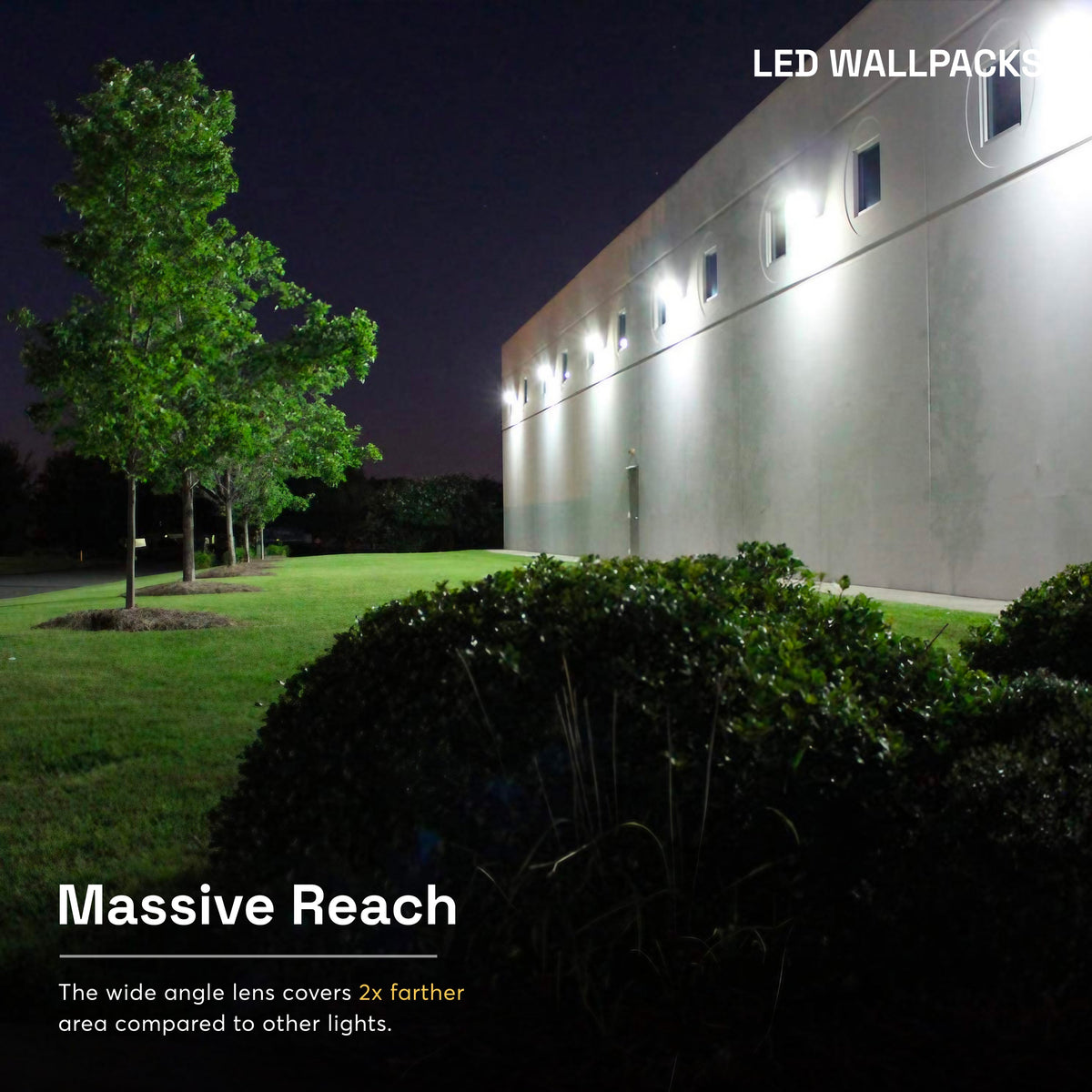 Medinah Power | WPLL 80T120W Series LED Wall Pack w/Photocell | Up to 18,000 Lumens | CCT & Wattage Selectable | 120-277v | White
