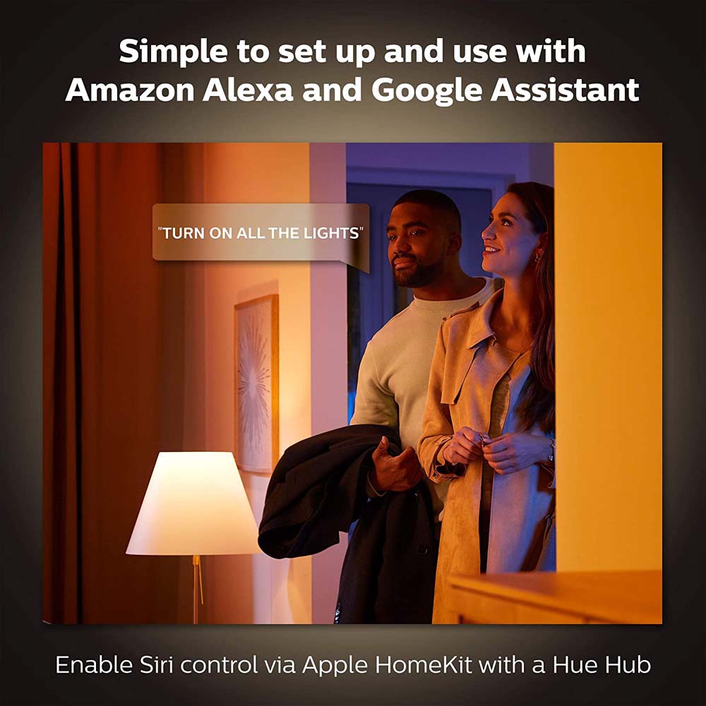 Philips Hue White and Color Ambiance A19 E26 Bluetooth & Zigbee LED Smart Bulb