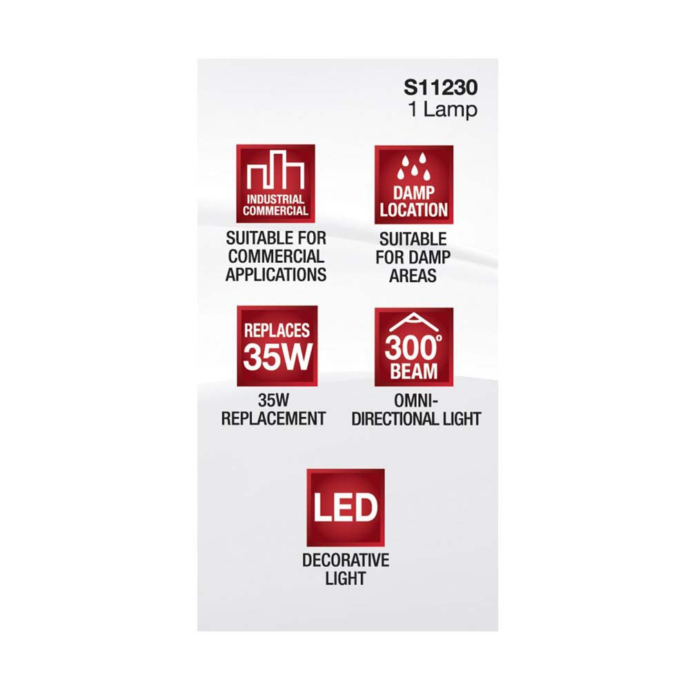 3.5W JCD LED Clear 3000K G9 G9 Double Loop Base 120v