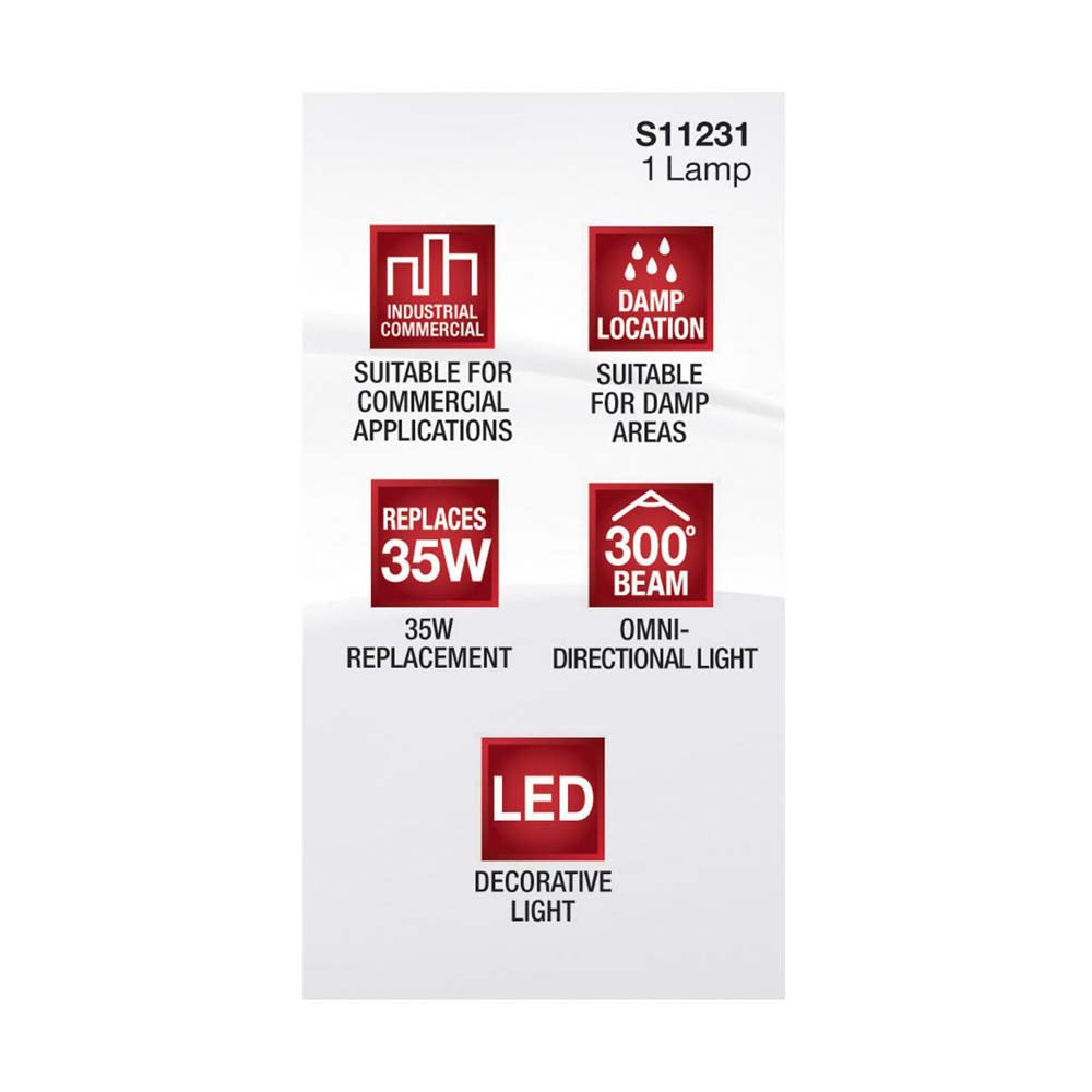 3.5W JCD LED Clear 4000K G9 G9 Double Loop Base 120v