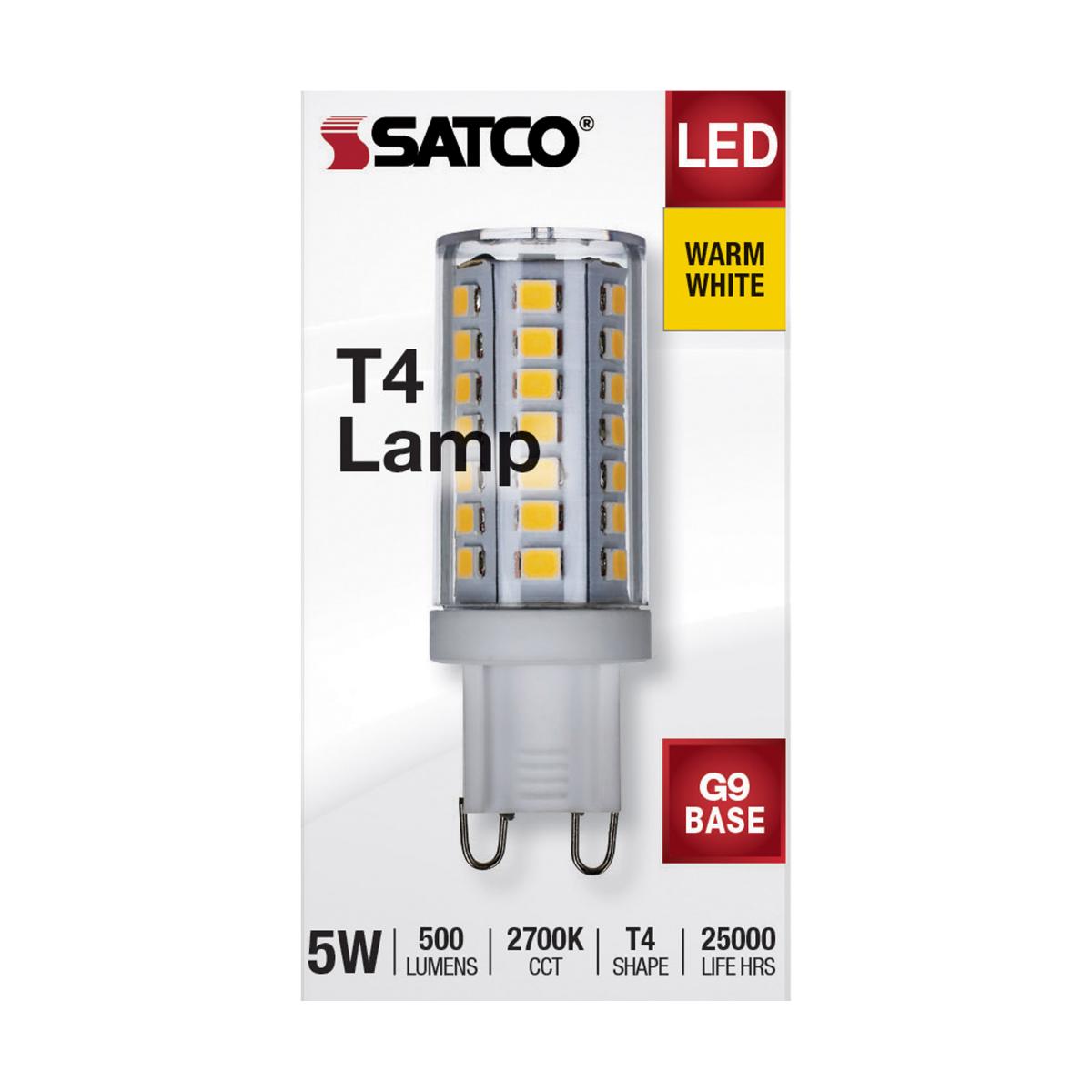 Satco 5W 120V JCD G9 LED 2700K Warm White 500Lm Light Bulb - 40w Equiv.