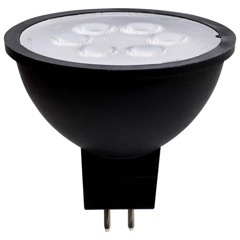 4.5W 12v MR16 LED 5000K GU5.3 Base 360LM Flood 40D Black Finish Bulb