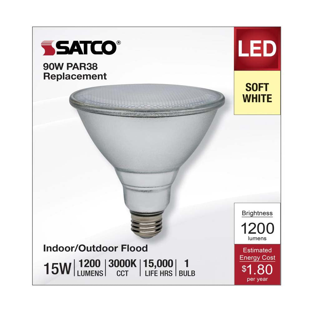 15W PAR38 LED 3000K E26 Medium Base - 90w equiv