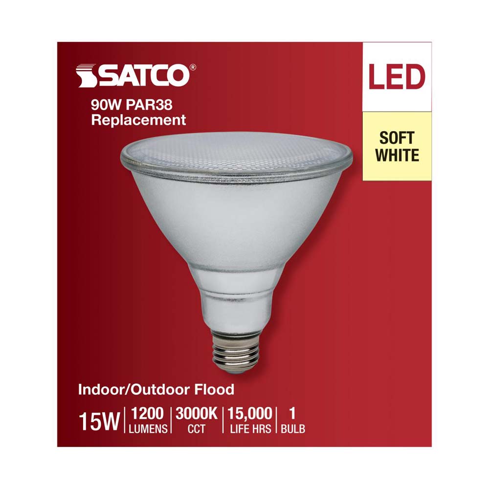 15W PAR38 LED 3000K E26 Medium Base - 90w equiv
