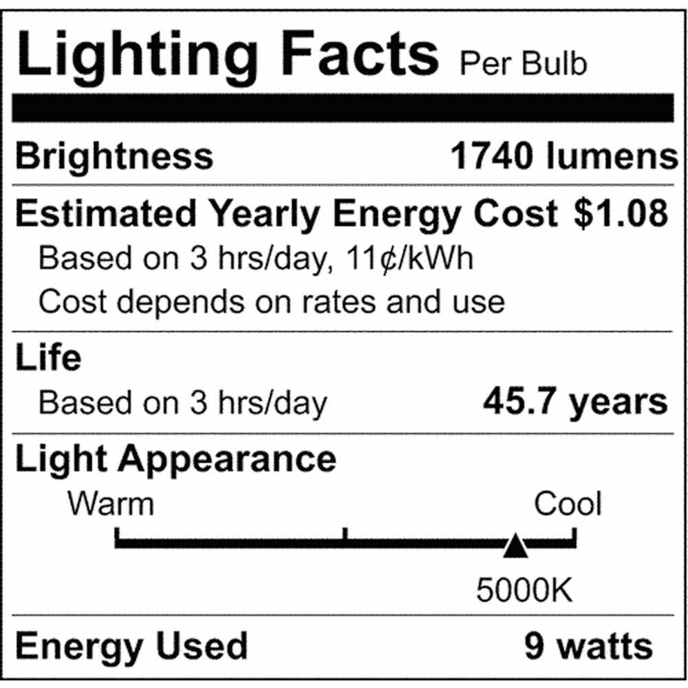 25Pk- 9.5W 48-in T8 LED Medium bi-pin base 5000K 1740Lm Type A Ballast dependent