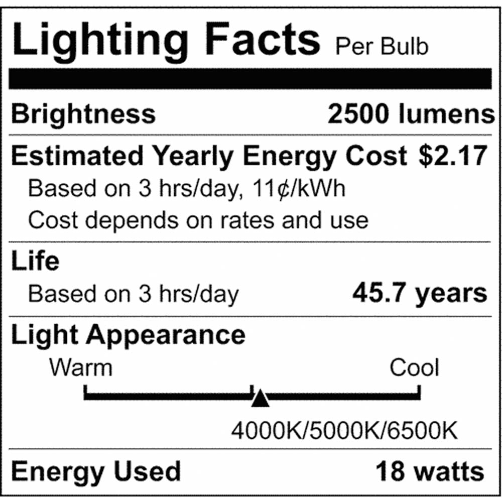 25Pk - 18W 48-in T8 LED Recessed HO/VHO CCT Selectable Ballast Bypass 120-277v