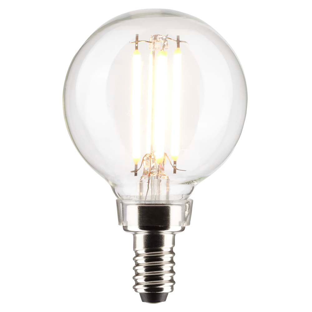Satco 4w G16.5 Globe Filament LED 3000K Candelabra Base Dimmable - 40w equiv