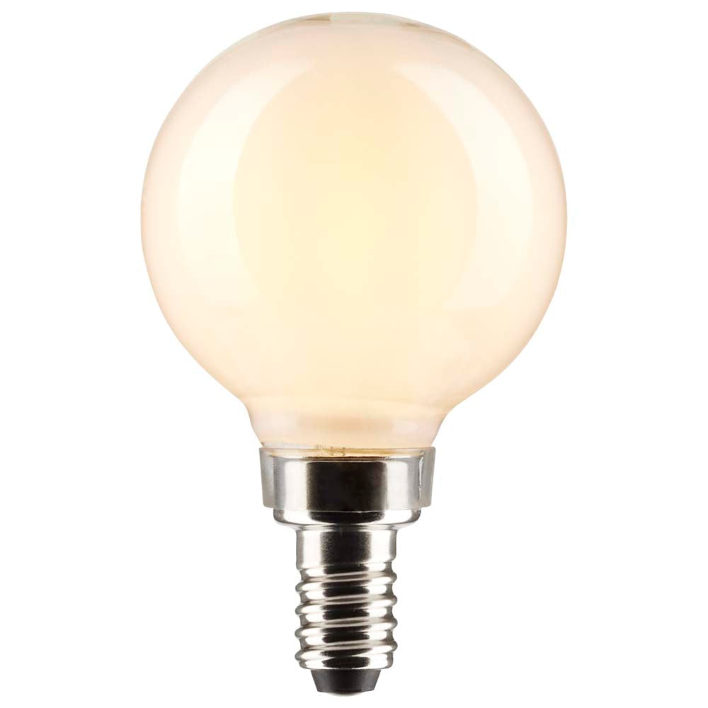Satco 5.5w G16.5 Globe Filament LED 3000K Candelabra Base Dimmable - 60w equiv