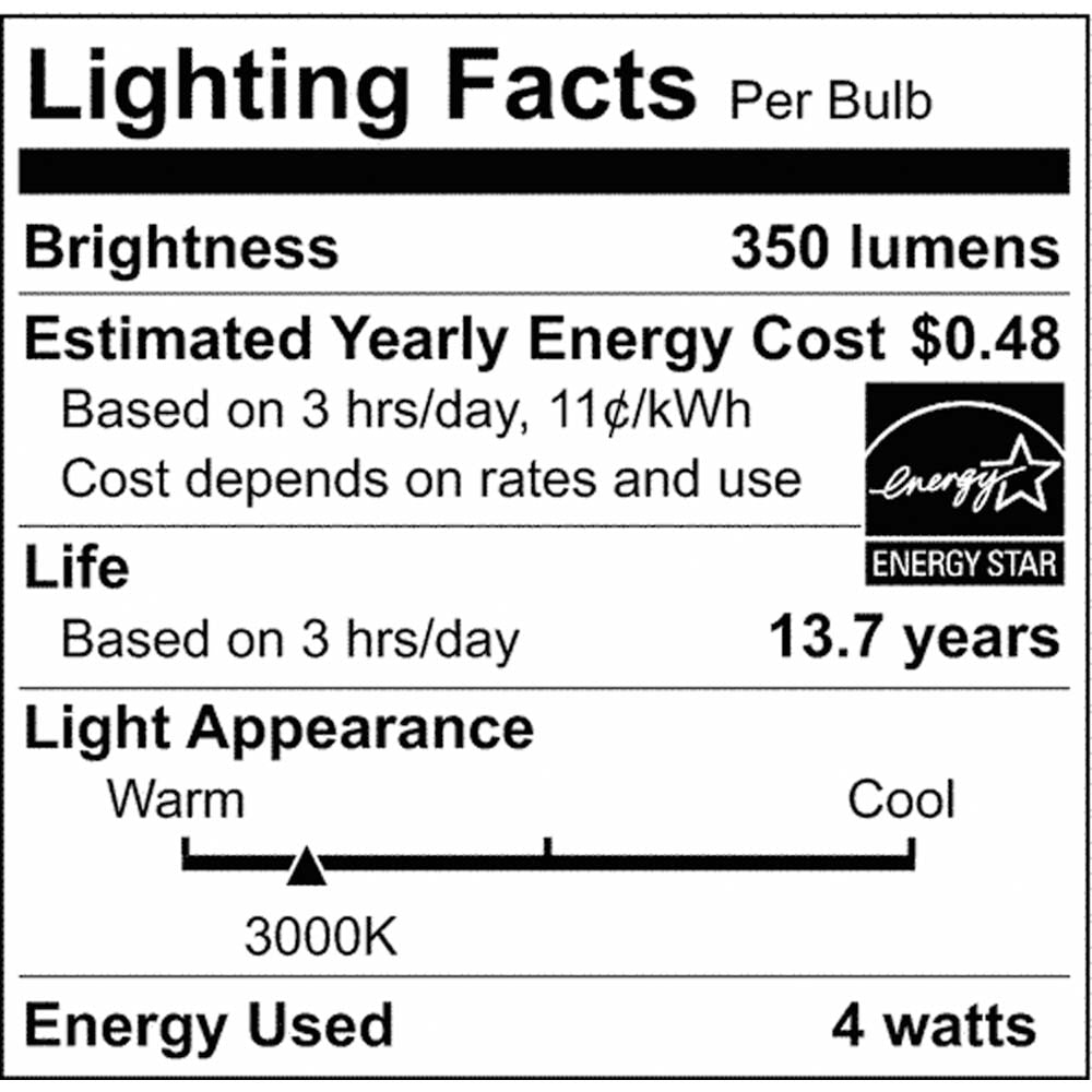 Satco 4.5w G25 Globe Filament LED 3000K Medium Base White Dimmable - 40w equiv