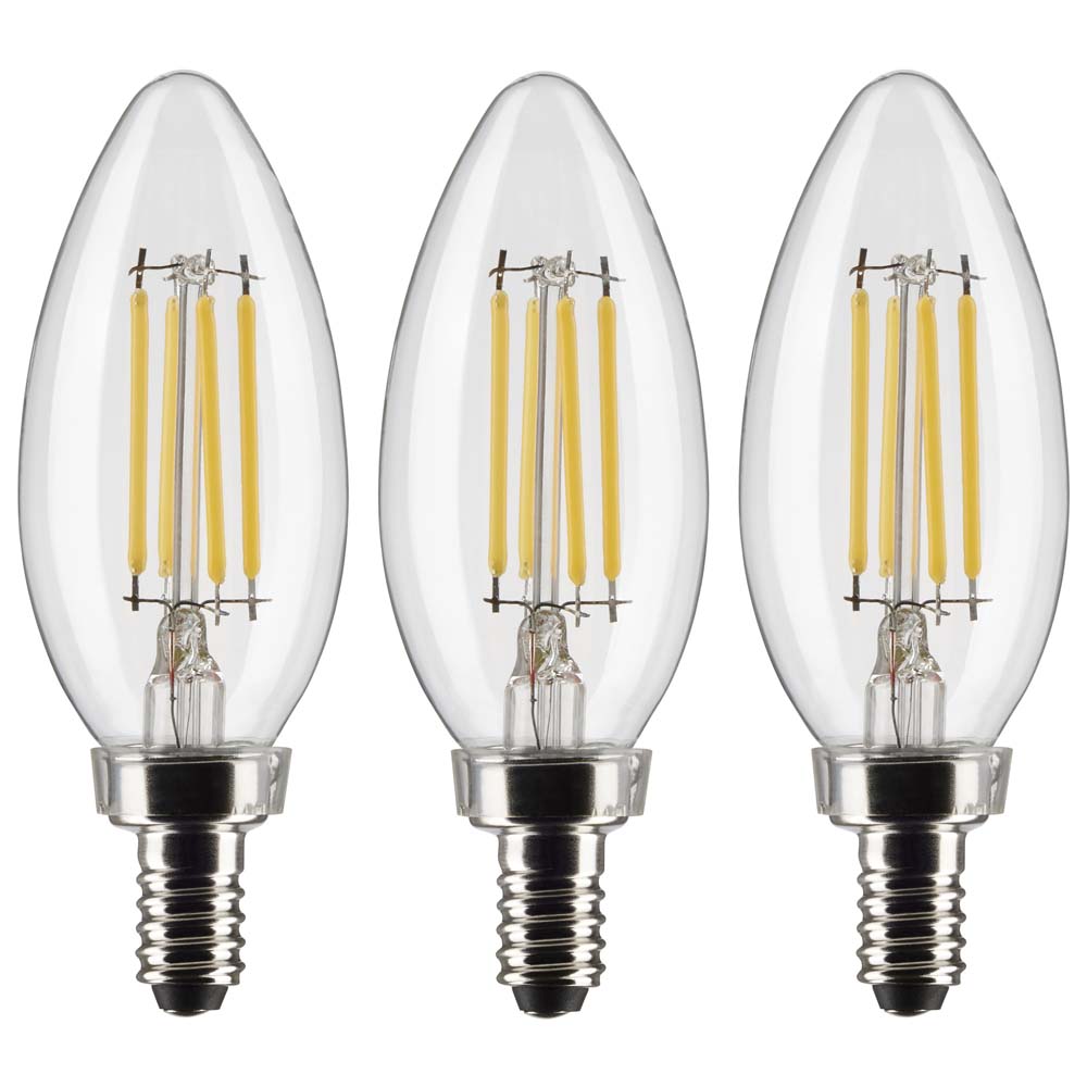 3Pk - Satco 4w B11 LED 2700K Candelabra Base Dimmable - 40w equiv