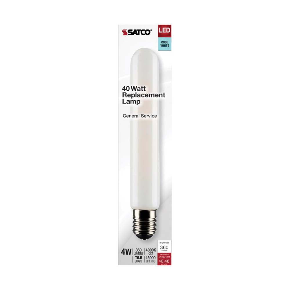 4W T6.5 LED Frosted Intermediate Base 4000K 360 Lumens 120v
