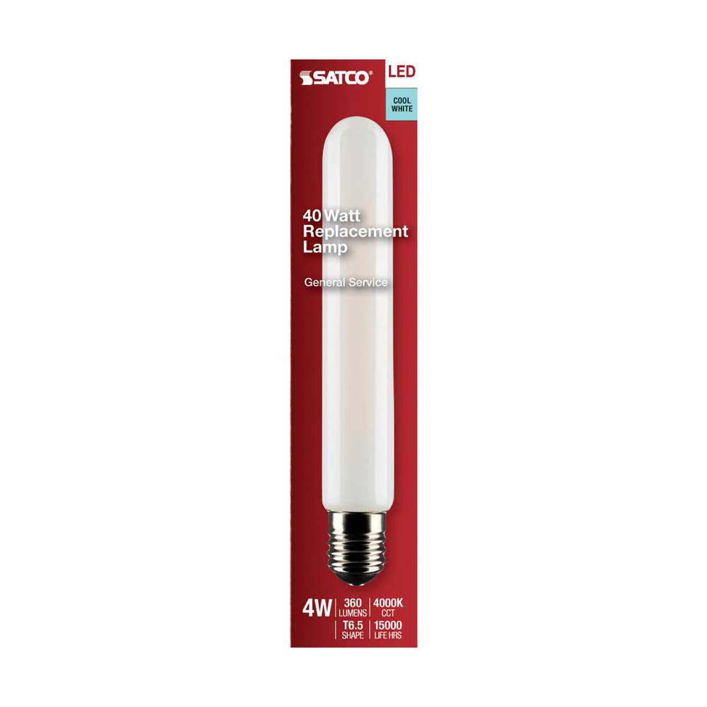 4W T6.5 LED Frosted Intermediate Base 4000K 360 Lumens 120v