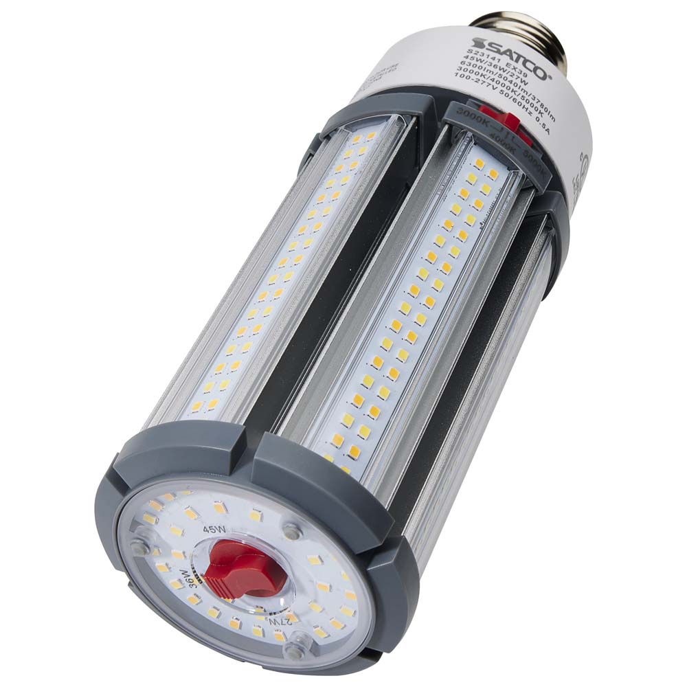 Satco LED HID Replacement 45/36/27 Wattage & CCT Selectable Mogul Base 100-277V
