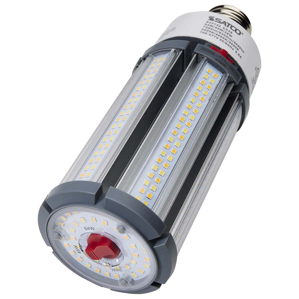 Satco LED HID Replacement 54/45/36 Wattage & CCT Selectable Mogul Base 100-277V