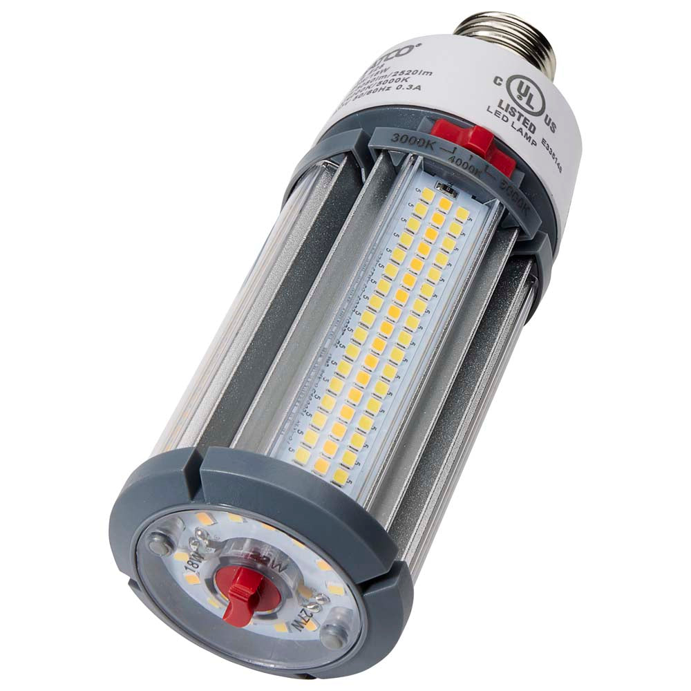 Satco LED HID Replacement 27/22/18 Wattage & CCT Selectable Medium Base 100-277V