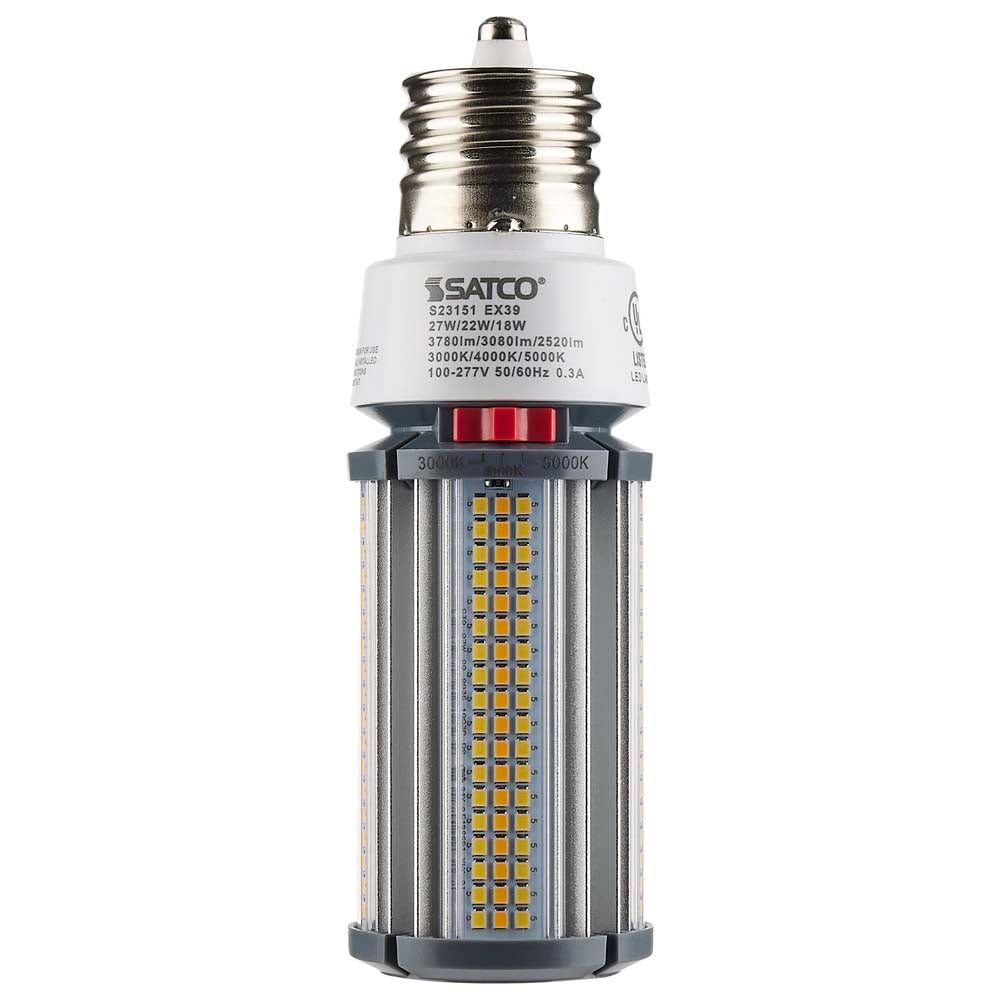 Satco LED HID Replacement 27/22/18 Wattage & CCT Selectable Mogul Base 100-277V