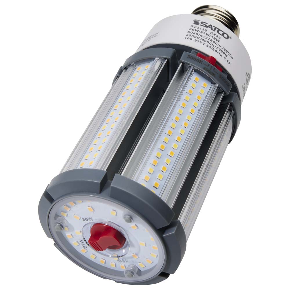 Satco LED HID Replacement 36/27/18 Wattage & CCT Selectable Mogul Base 100-277V