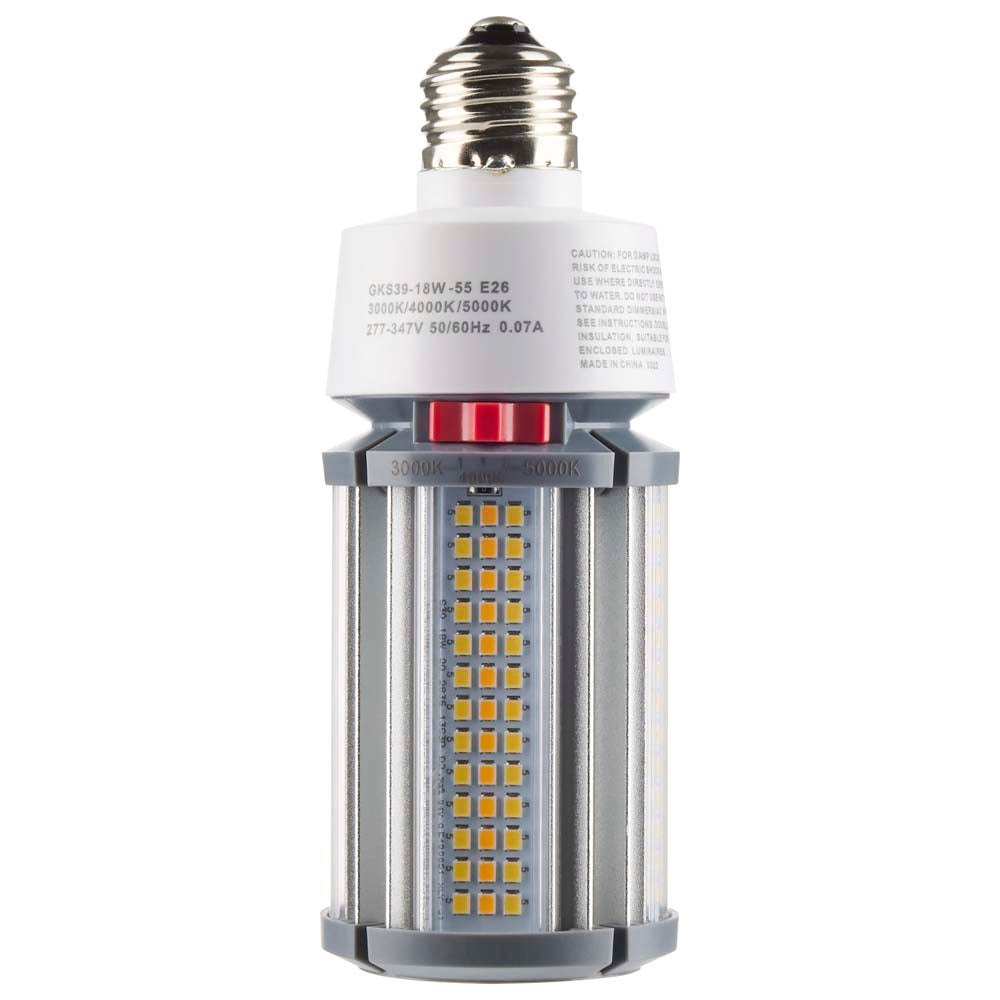 Satco 18w LED HID Replacement ColorQuick CCT Selectable Medium Base 277-347V