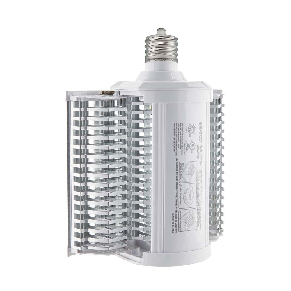 Satco 110w LED Hi-lumen shoe box style lamp fixture 3000K Mogul Base 100-277V