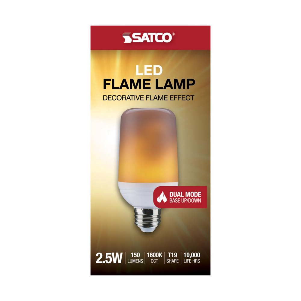 2.5W T19 LED Flame Bulb E26 Medium Base 120v -25W equiv