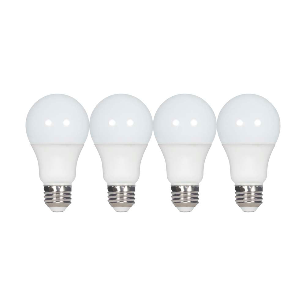 4Pk - Satco 9.5w A19 LED Frost 5000K Medium Base 220 deg. Beam Angle 120v