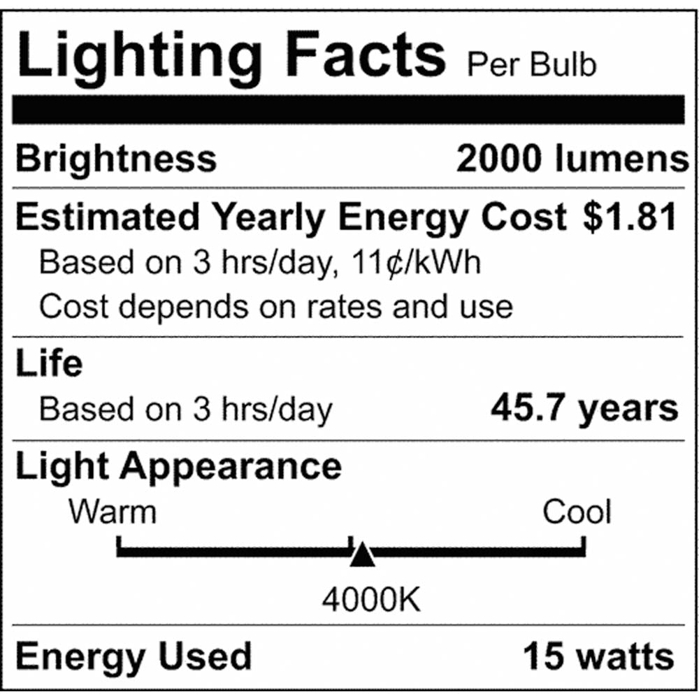 15W PLL LED 2G11 Base 2000 Lumens 4000K Type B Ballast Bypass 120-277v