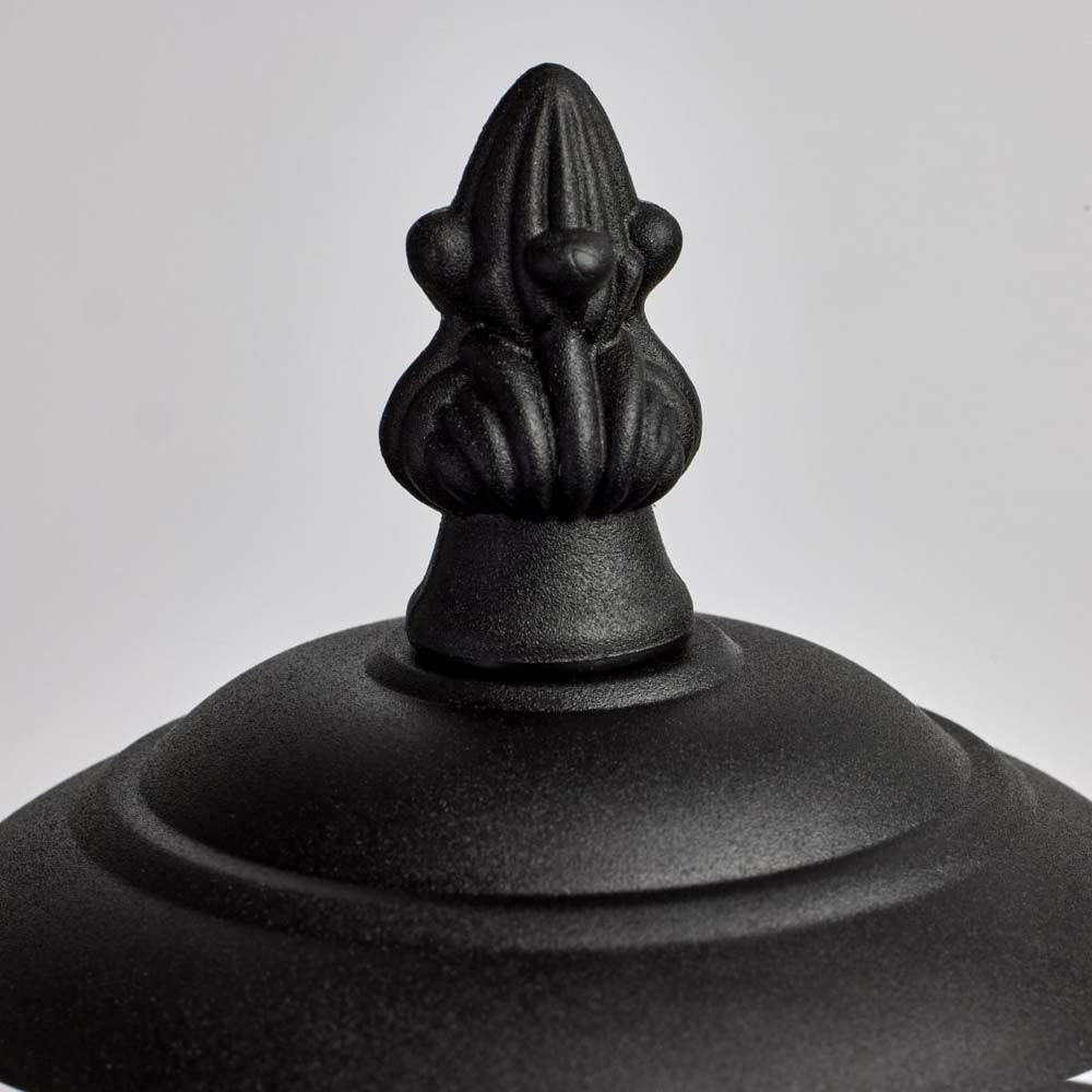 13'' Coach Post Top Lantern w/ Finial Beveled Acrylic Panels Black Finish