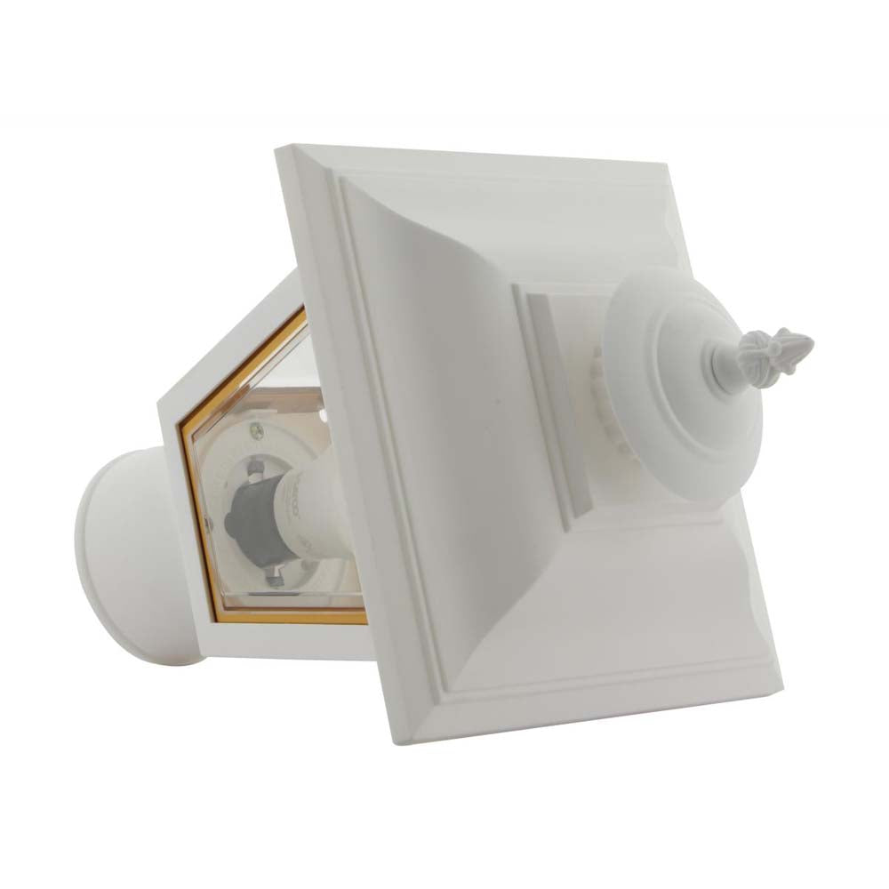13'' Coach Post Top Lantern w/ Finial Beveled Acrylic Panels White Finish