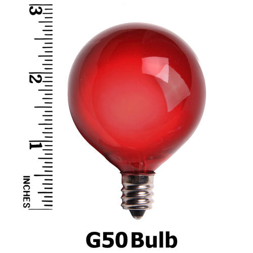 25 Bulbs 7W 120V G50 Multicolor Satin E12 Candelabra Base Globe Lights